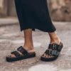 The Black Leather Buckle Sandals -Modern Ladies Wear Store mikuta the black long lyocell slip dress the black leather buckle sandals aina b SS25 7162