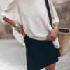 The Black Short Slip Skirt 1 The Black Short Slip Skirt -Modern Ladies Wear Store mikuta the black short slip skirt the white long loose cotton t shirt the large cesta bag 1639