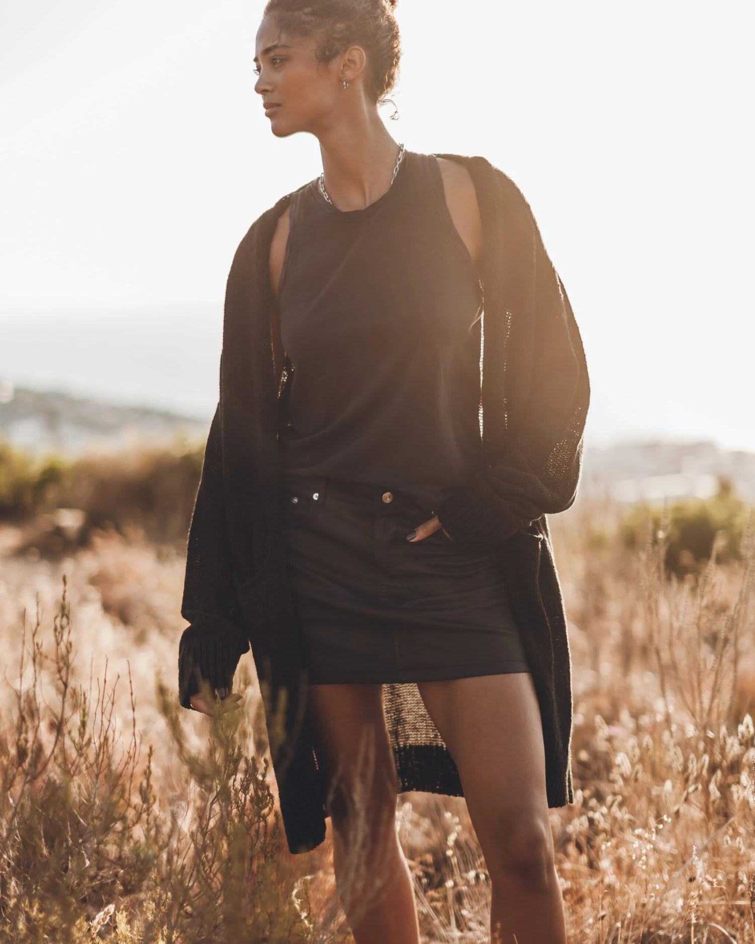 The Black Thin Long Knitted Cardigan 9 The Black Thin Long Knitted Cardigan - Image 7