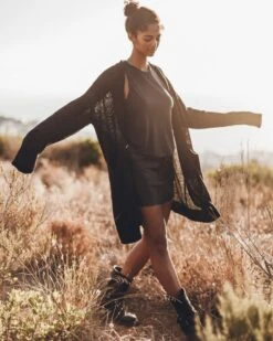 The Dark Tank Top -Modern Ladies Wear Store mikuta the black thin long knitted cardigan the dark tank top the leather skirt the black buckle boots emma a SS25 8851 031c9965 d752 4db0 b30d 751abbb407ce