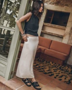 The Light Long Slip Skirt 9 The Light Long Slip Skirt -Modern Ladies Wear Store mikuta the dark draped tank top the light long slip skirt the black leather buckle sandals myriam t SS25 04 4