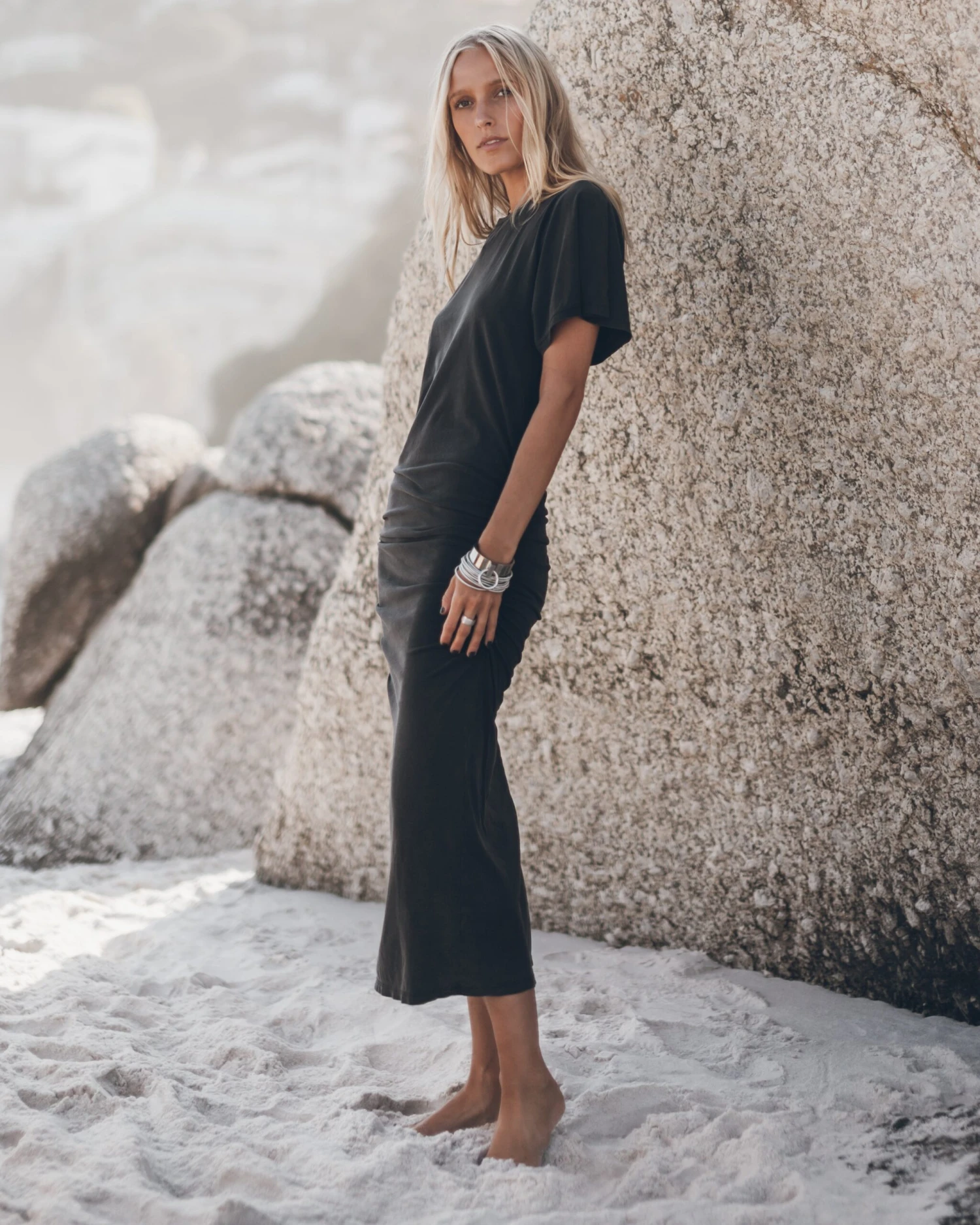 The Dark Long Draped T-Shirt Dress 8 The Dark Long Draped T-Shirt Dress - Image 6