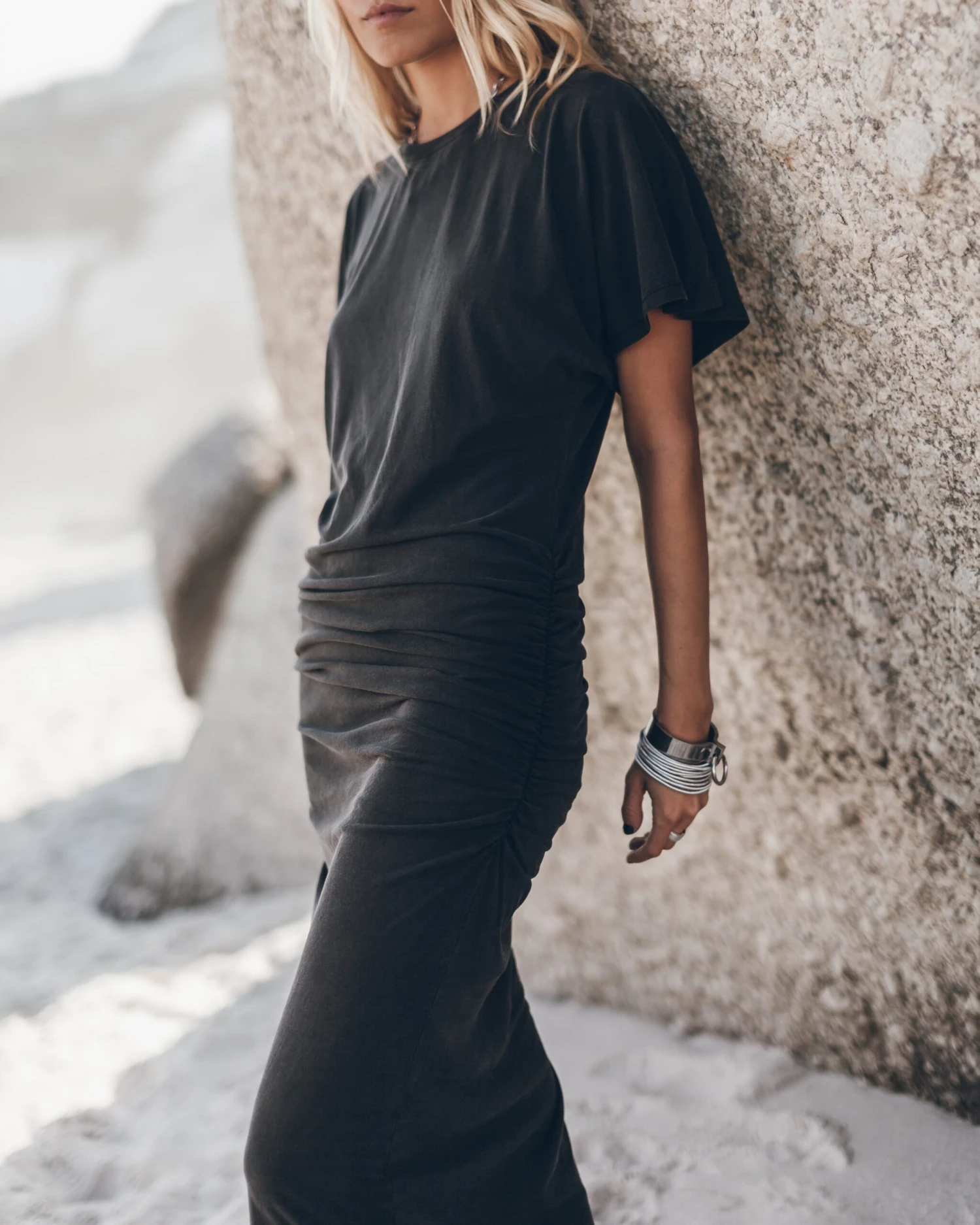 The Dark Long Draped T-Shirt Dress 7 The Dark Long Draped T-Shirt Dress - Image 5