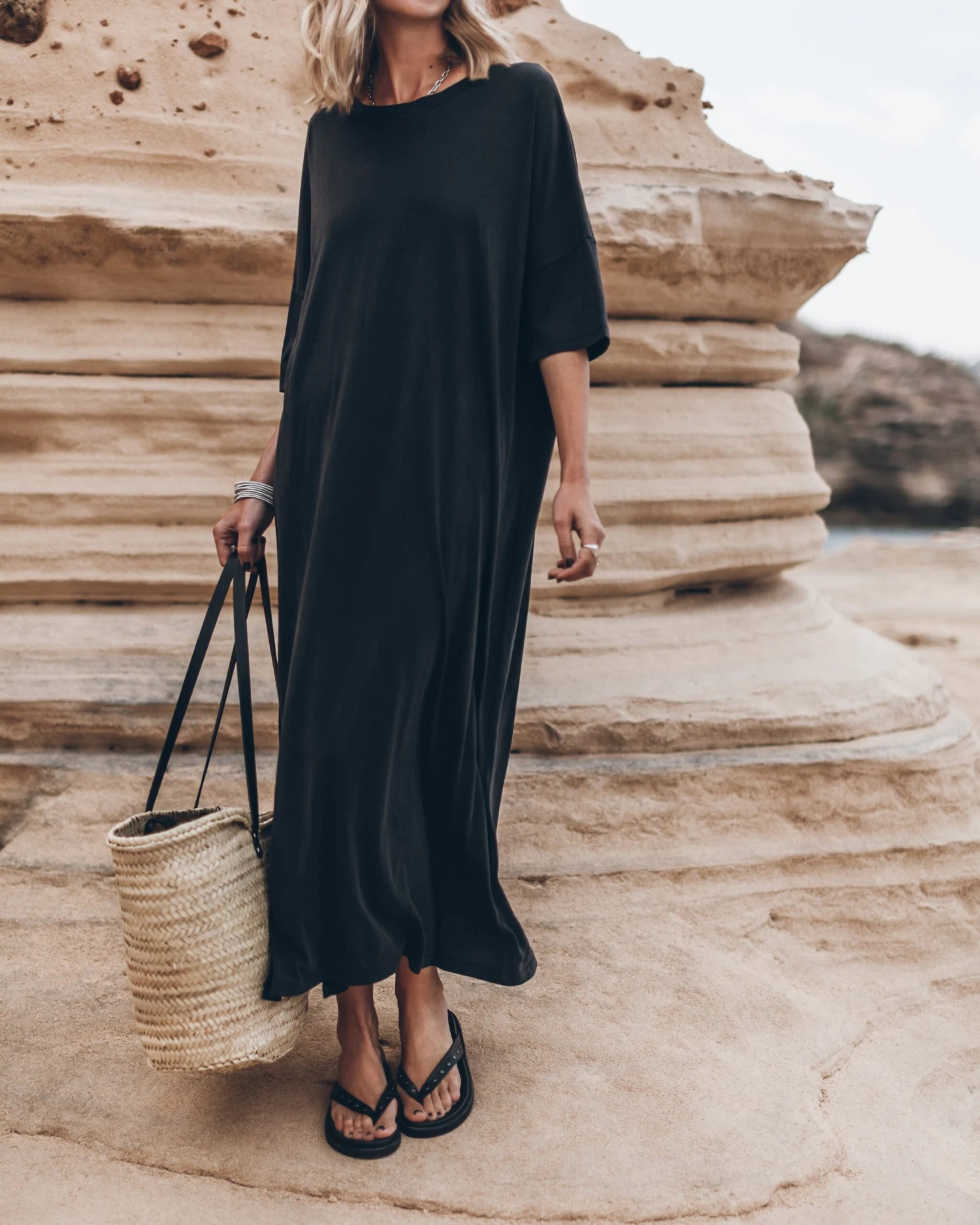 The Dark Long Loose T-Shirt Dress 3 The Dark Long Loose T-Shirt Dress