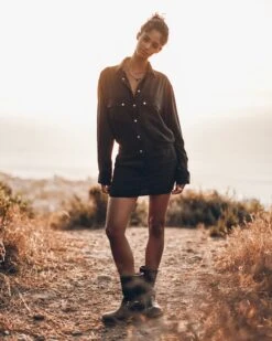 The Dark Pocket Shirt Dress 10 The Dark Pocket Shirt Dress -Modern Ladies Wear Store mikuta the dark pocket shirt dress the black buckle boots emma a SS25 9716