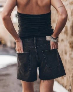 The Dark Ruched Bandeau Top 10 The Dark Ruched Bandeau Top -Modern Ladies Wear Store mikuta the dark ruched bandeau top the black loose denim shorts 4789