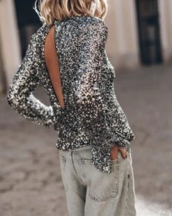 The Dark Sequin Blouse