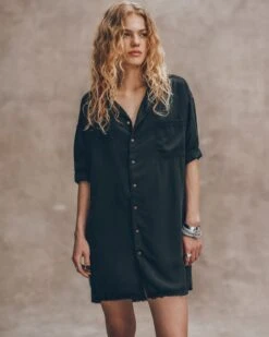 The Dark Shirt Dress 11 The Dark Shirt Dress -Modern Ladies Wear Store mikuta the dark shirt dress the black strappy leather sandals liva b SS25 2837