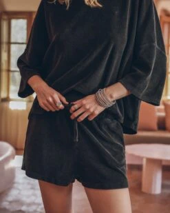 The Dark Towelling Co-Ord Shorts -Modern Ladies Wear Store mikuta the dark toweling t shirt the dark toweling co ord shorts lena w SS25 05