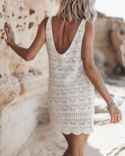 The Ecru Crochet Tank Dress