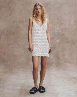 The Ecru Crochet Tank Dress 11 The Ecru Crochet Tank Dress -Modern Ladies Wear Store mikuta the ecru crochet tank dress the black leather buckle sandals liva b SS25 04 1014