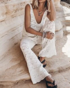 The Ecru Crochet Pants