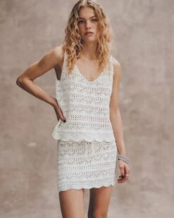 The Ecru Crochet Tank Top 16 The Ecru Crochet Tank Top -Modern Ladies Wear Store mikuta the ecru crochet tank top the ecru crochet skirt liva b SS25 06 1702
