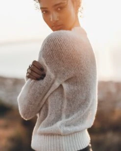 The Ecru Fine Knitted Sweater -Modern Ladies Wear Store mikuta the ecru fine knitted sweater the black baggy jeans emma a SS25 9823