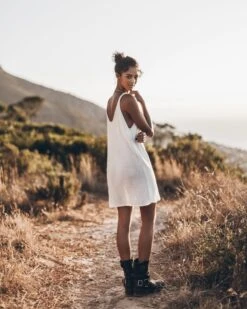 The Ecru Thin Knit Dress -Modern Ladies Wear Store mikuta the ecru thin knit dress the black buckle boots emma a SS25 9434