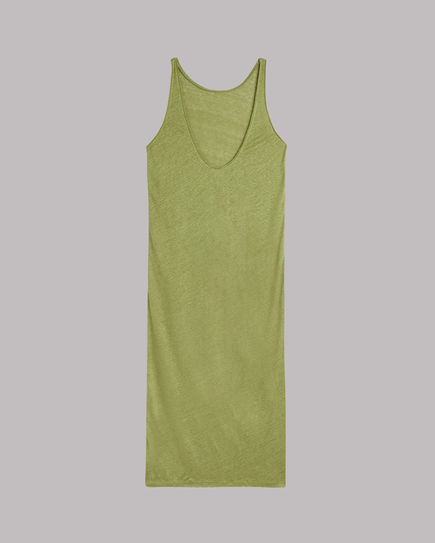 The Green Low Back Linen Tank Dress 9 The Green Low Back Linen Tank Dress - Image 7