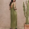 The Green Low Back Linen Tank Dress -Modern Ladies Wear Store mikuta the green low back linen tank dress the black leather buckle sandals myriam t SS25 04