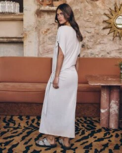 The Light Long Knotted Batwing Dress 11 The Light Long Knotted Batwing Dress -Modern Ladies Wear Store mikuta the light long knotted batwing dress the beige suede buckle sandals myriam t SS25 04 4