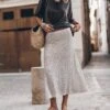 The Light Long Sequin Skirt -Modern Ladies Wear Store mikuta the light long sequin skirt the dark faded long loose cotton t shirt the black studded leather sandals the large cesta bag 6077