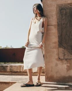 The Light Twisted Tank Dress -Modern Ladies Wear Store mikuta the light twisted tank dress the black studded leather sandals myriam t SS25 04