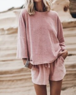 The Pink Towelling T-Shirt 16 The Pink Towelling T-Shirt -Modern Ladies Wear Store mikuta the pink toweling t shirt the pink toweling co ord shorts 3604