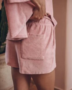 The Pink Towelling Co-Ord Shorts -Modern Ladies Wear Store mikuta the pink toweling t shirt the pink toweling co ord shorts myriam t SS25 04 5