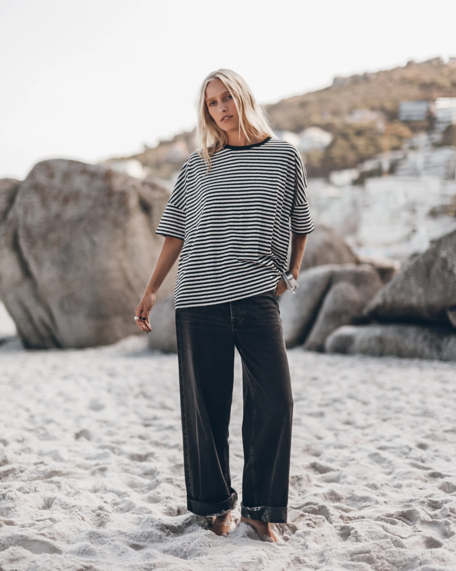 The Striped Long Loose Thin Linen T-Shirt 5 The Striped Long Loose Thin Linen T-Shirt - Image 3