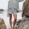 The Striped Loose Cotton Longsleeve 2 The Striped Loose Cotton Longsleeve -Modern Ladies Wear Store mikuta the striped loose cotton longsleeve the striped cotton shorts 0857