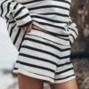 The Striped Cotton Shorts 2 The Striped Cotton Shorts -Modern Ladies Wear Store mikuta the striped loose cotton longsleeve the striped cotton shorts 1009