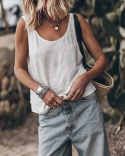The White Linen Base Tank Top