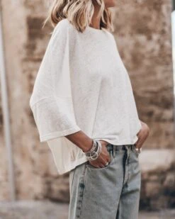 The White Loose Linen T-Shirt