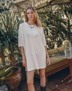 The White Short Loose Linen T-Shirt Dress 11 The White Short Loose Linen T-Shirt Dress -Modern Ladies Wear Store mikuta the white short loose linen t shirt dress lena w SS25 04 2 2
