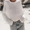 The White Loose Linen Longsleeve -Modern Ladies Wear Store mikuta white loose linen longsleeve blue baggy jeans 0417